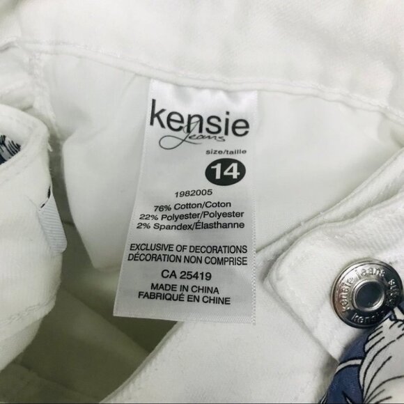 NWT Kensie White Belted Crop Ankle Slim  straight Relaxed Fit Jean Women size 14 - Picture 14 of 16